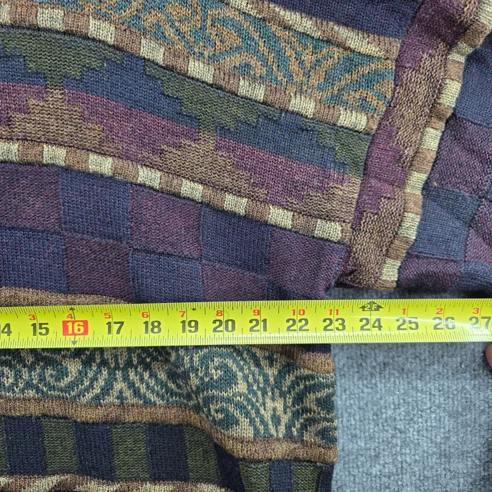 Saxony Mens XXL Multicolor Geometric Textured Wool Blend Crewneck Sweater Canada
